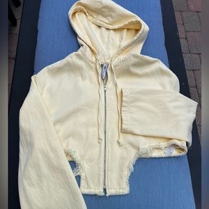 Zara Light Yellow Cropped Hoodie